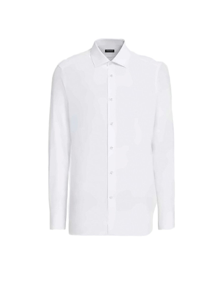 Ermenegildo Zegna Classic Cotton Long-Sleeve Shirt With Tailored Fit
