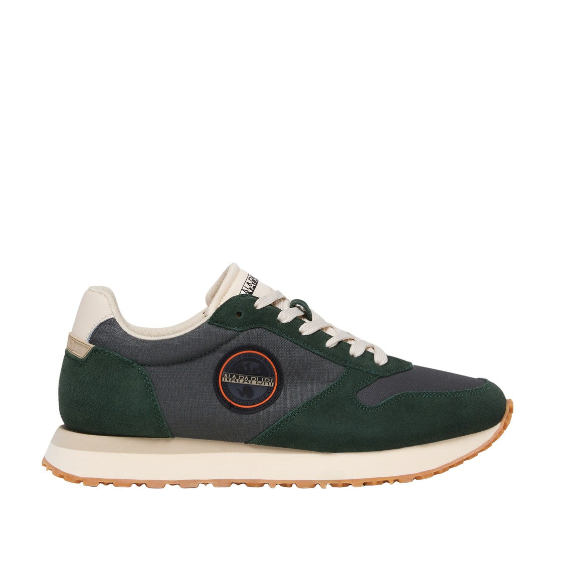 Napapijri Deep Green Suede And Technical Fabric Sneakers