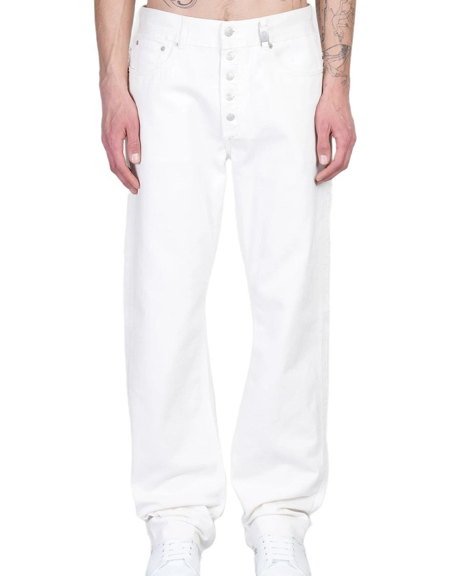 Alexander Mcqueen Slightly Cropped White Jeans