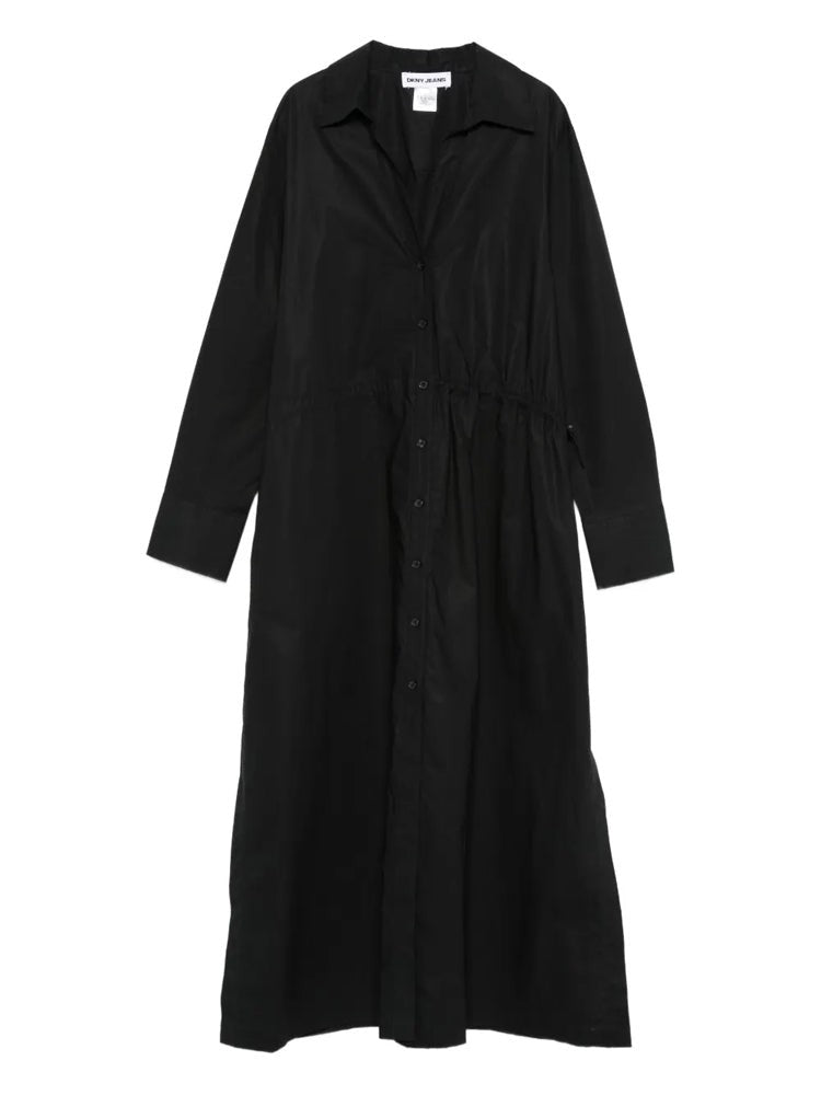 Dkny Button-Down Long Sleeve Maxi Dress With Classic Collar