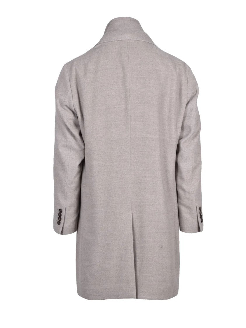 Eleventy Light Grey Wool Coat