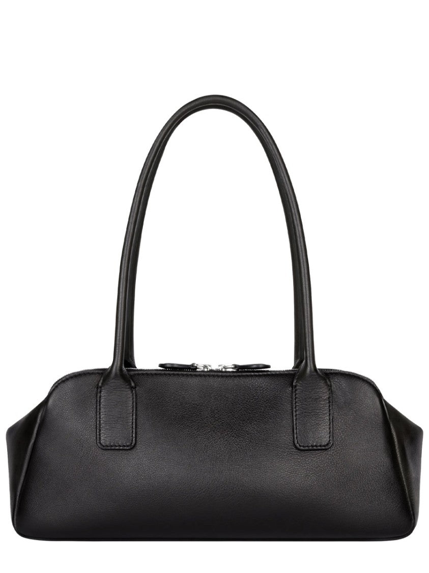 Courrèges Black Strip Calfskin Zippered Handbag