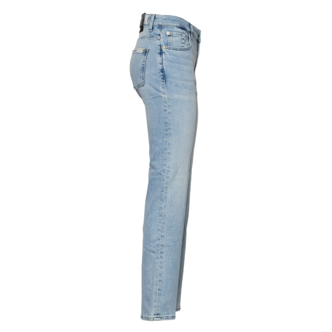 7 For All Mankind Light Blue Straight-Leg Jeans With Classic Five-Pocket Design