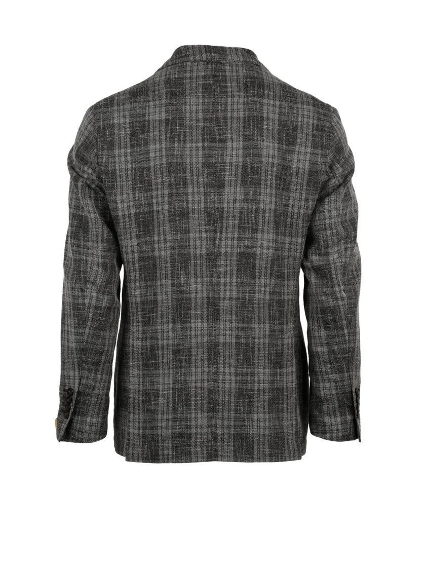 L.B.M. 1911 Brown Wool Cotton Polyamide Rounded Blazer