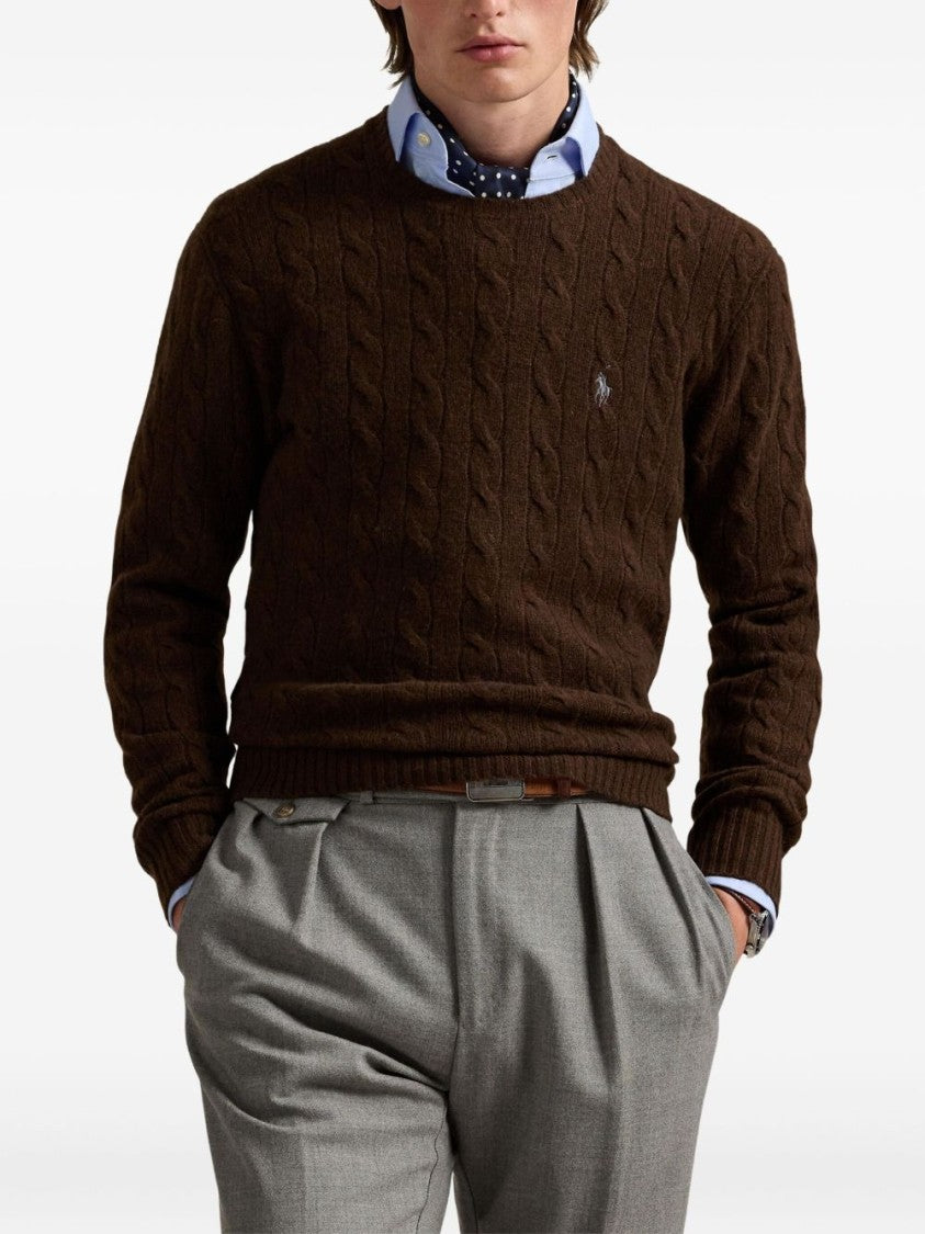 Polo Ralph Lauren Classic Cable-Knit Sweater In Rich Brown Tone