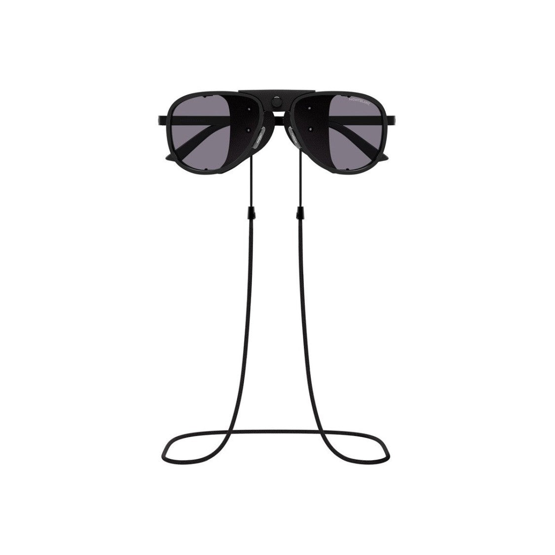 Montblanc Black Linea Extreme Metal Square Sunglasses