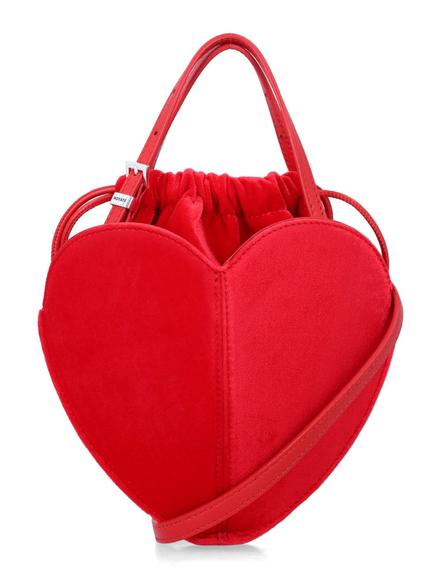 Rotate Red Velvet Heart-Shaped Evening Bag