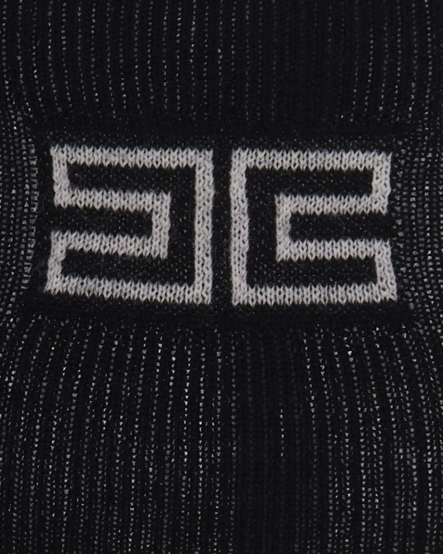 Elisabetta Franchi Fitted Ribbed Knit Tank Top With Tubular Edging