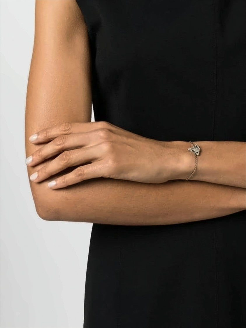 Vivienne Westwood Bracelet With Central Emblem And Platinum Crystals