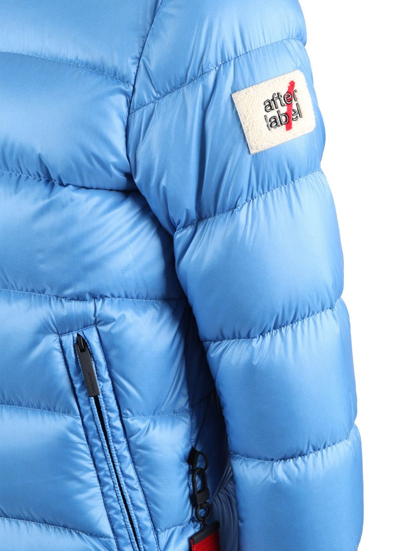 After Label Hooded Puffer Jacket With Horizontal Quilted Padding And Patch Detail
