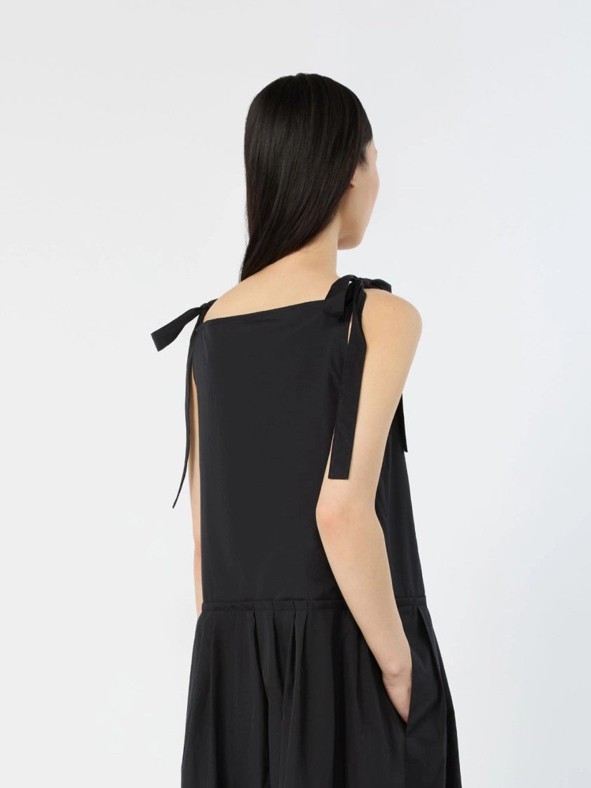 Max Mara Sleeveless Black Jumpsuit With Gathered Waist