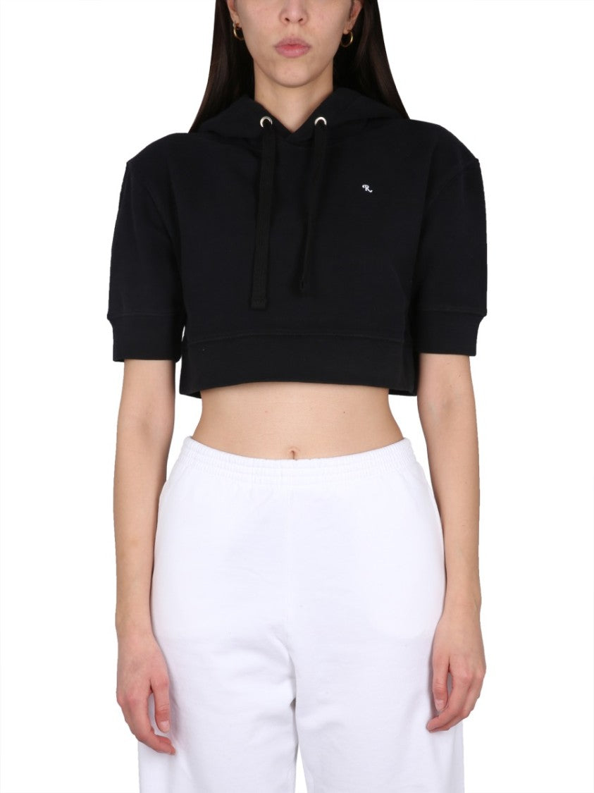 Raf Simons Cropped Sweatshirt With Drawstring Hood
