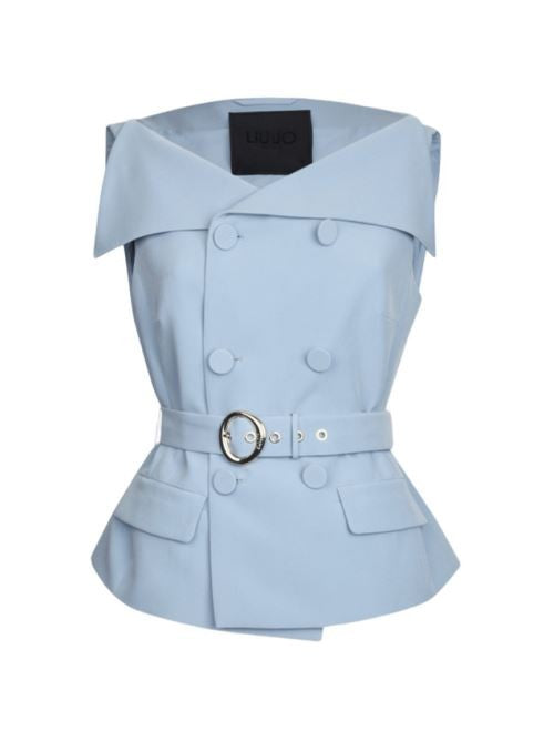 Liu Jo Powder Blue Jacket With Cinched Waist