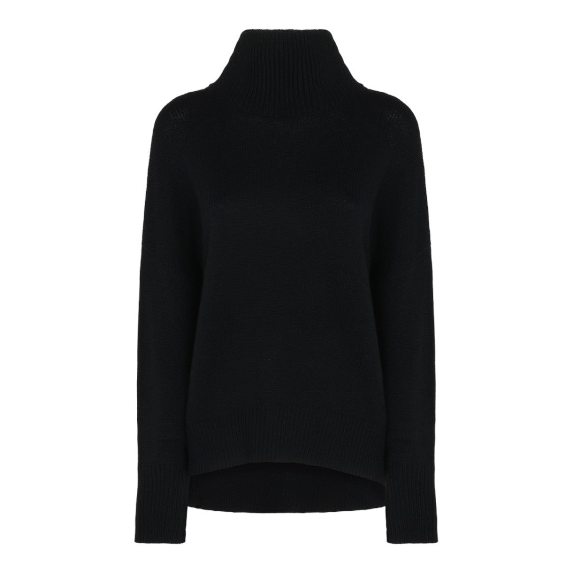 Lisa Yang High Ribbed Turtleneck Sweater With Long Sleeves And High-Low Hem