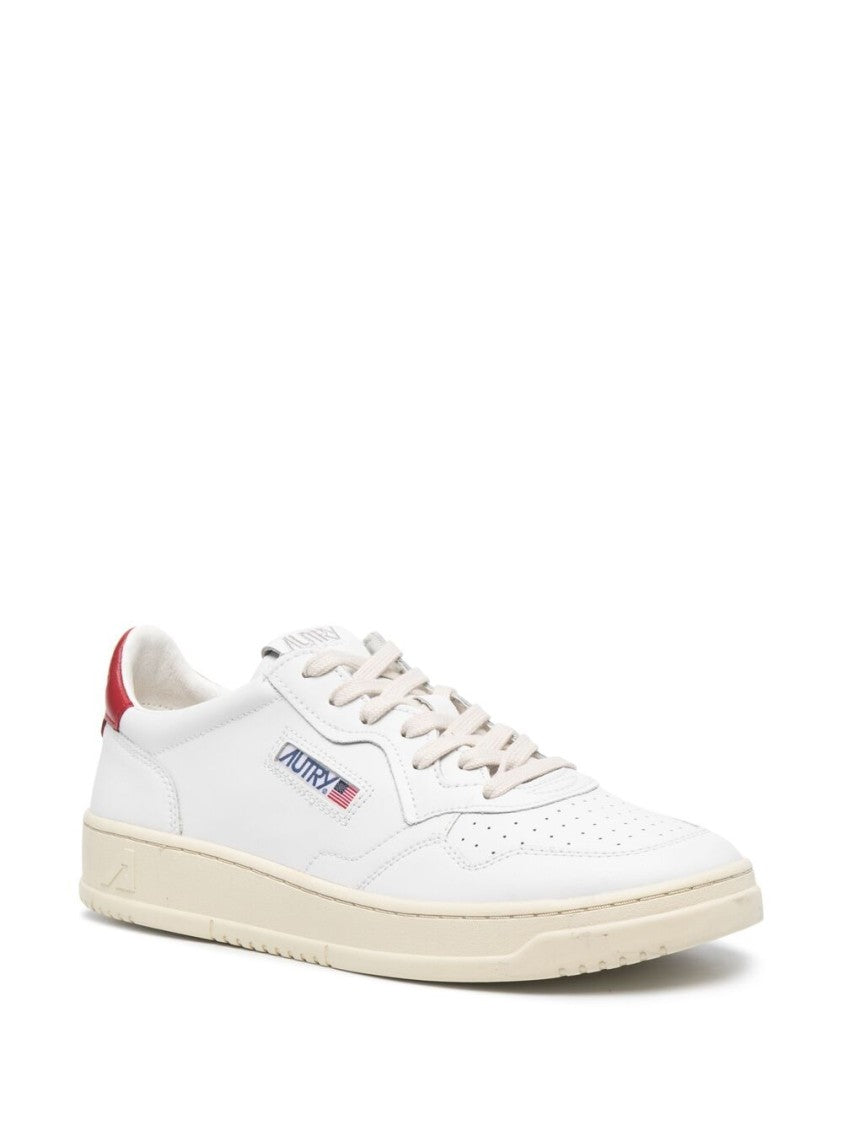 Autry Bright White Red Perforated Sneakers