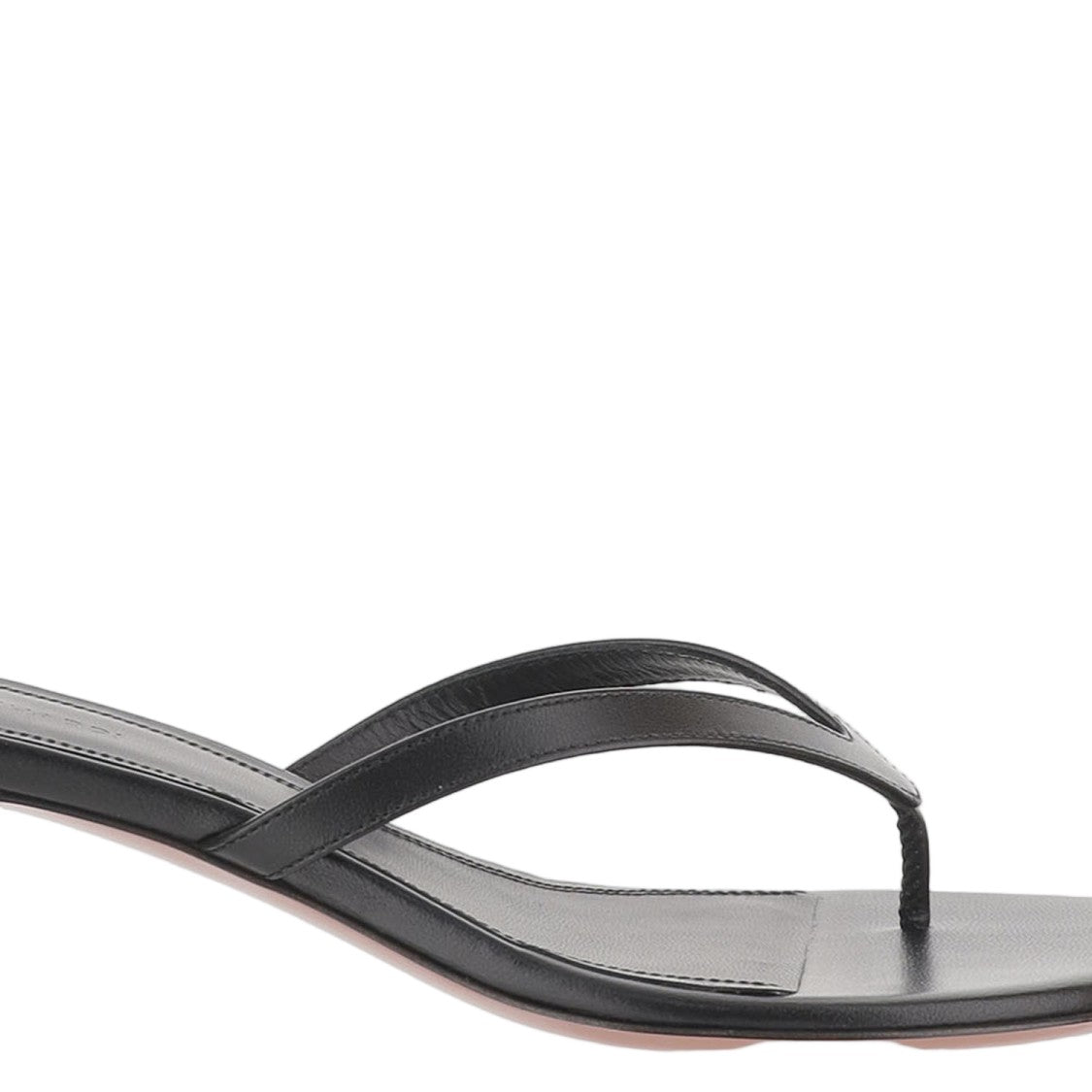 Amina Muaddi Sculpted Heel Leather Sandals With Thong Design