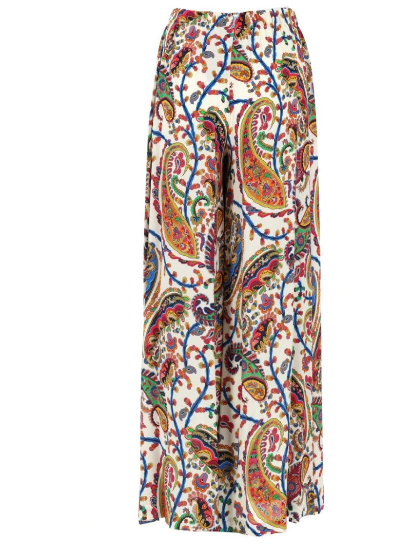 Etro Multicolor Flowing Paisley Print Palazzo Pants