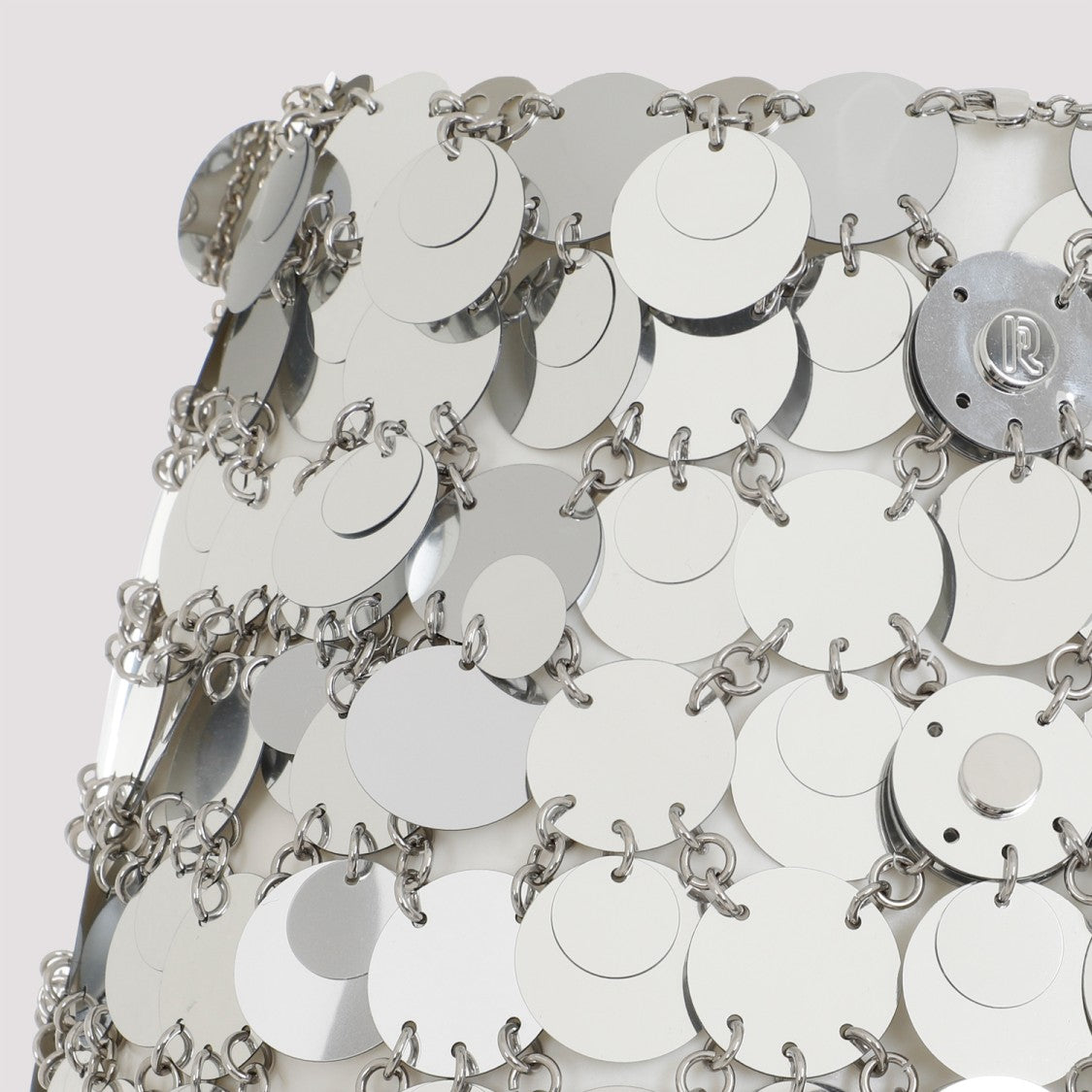 Rabanne Round Sequin Silver Polyester Mini Skirt
