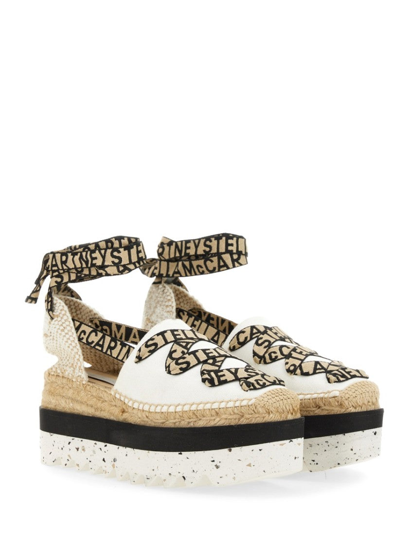 Stella Mccartney Black Gaia Platform Organic Cotton Espadrilles
