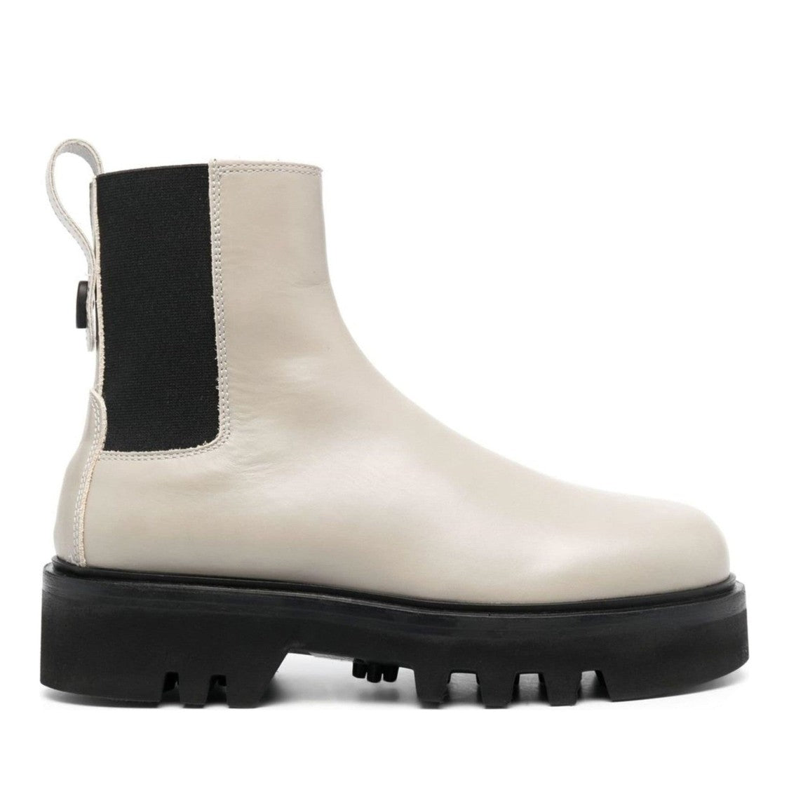 Furla Grey Rita Slip-On Chunky Sole Leather Ankle Boots