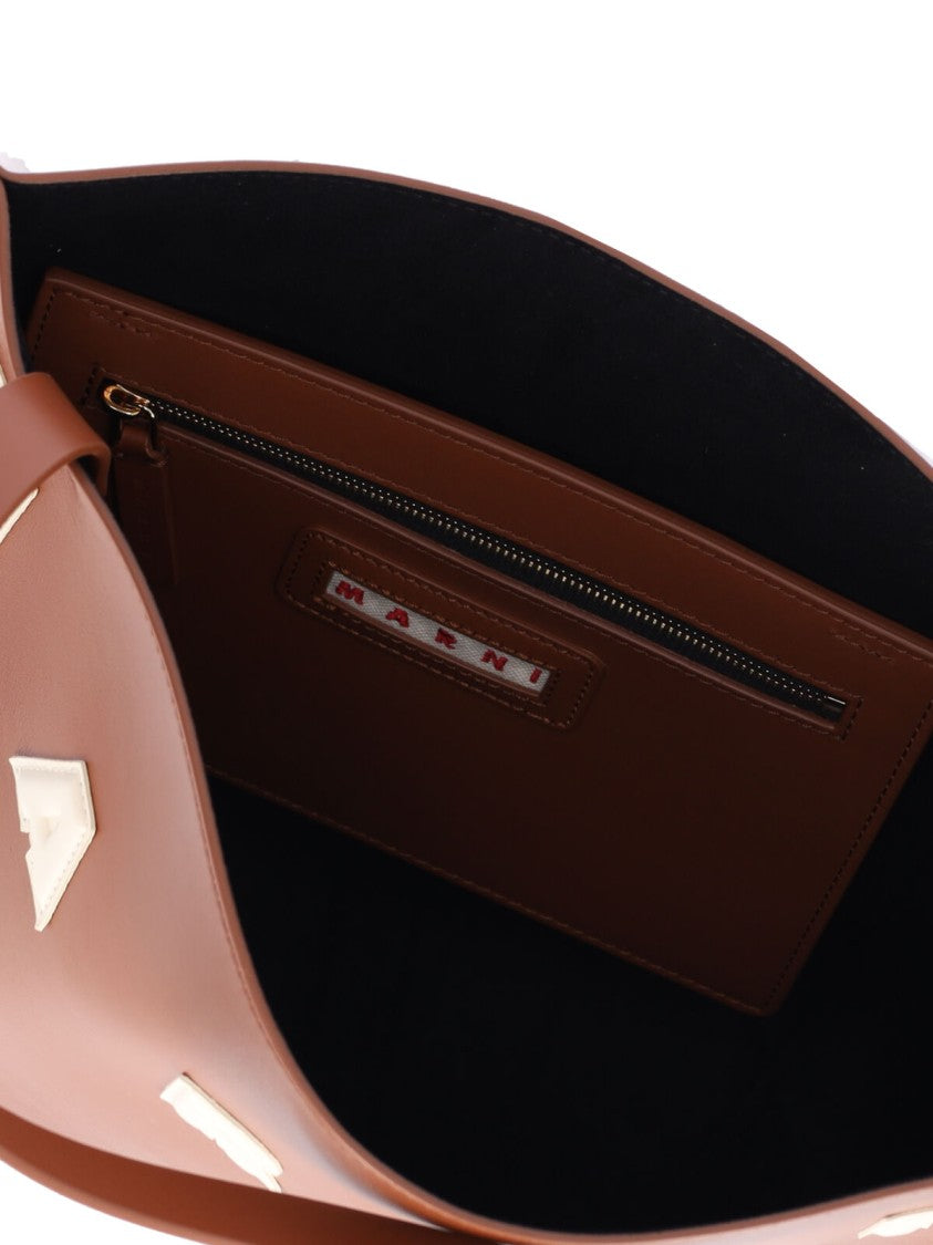 Marni Structured Rectangular Tote Bag With Bold Logo Design