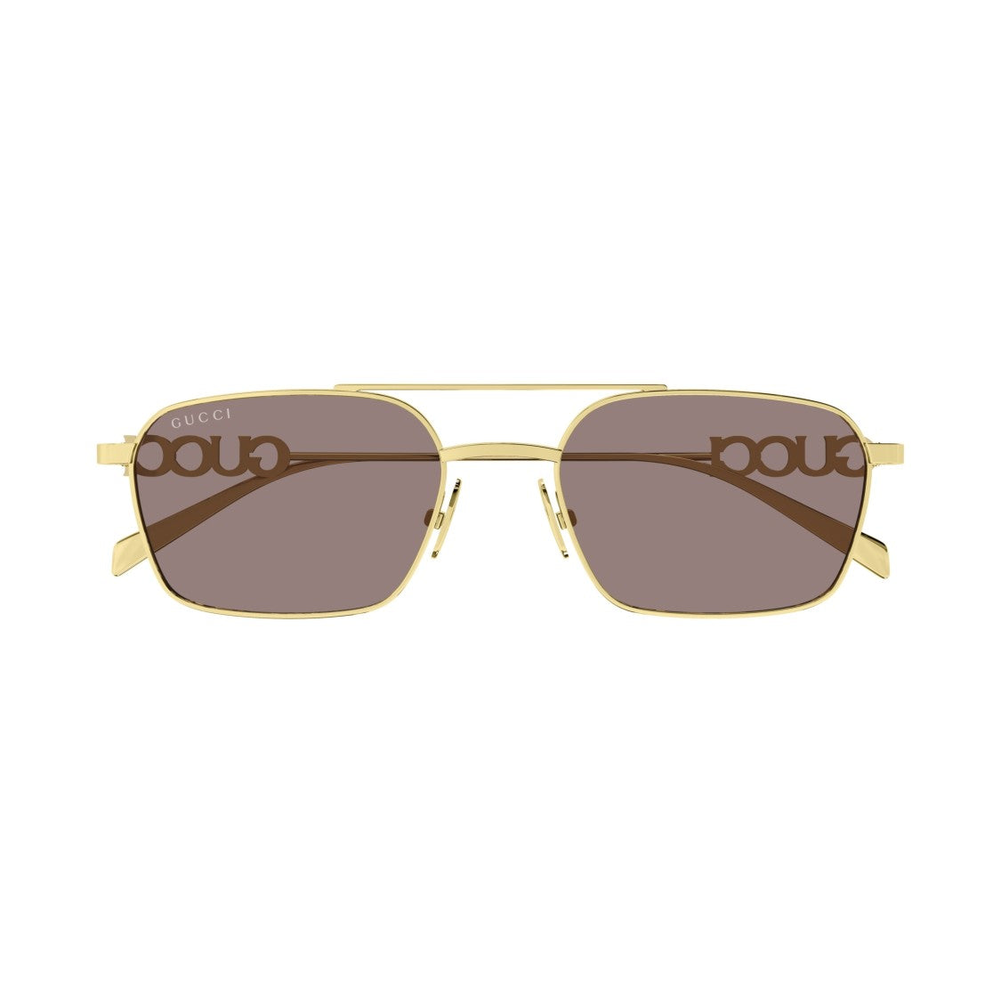 Gucci Gg1804s Rectangular Gold Metal Sunglasses