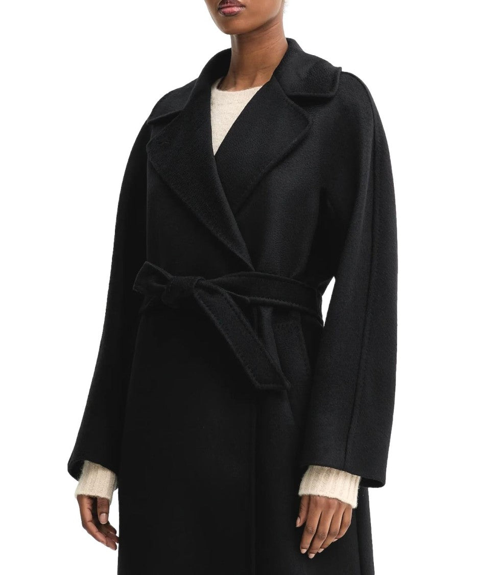 Max Mara Timeless Black Virgin Wool Long Coat