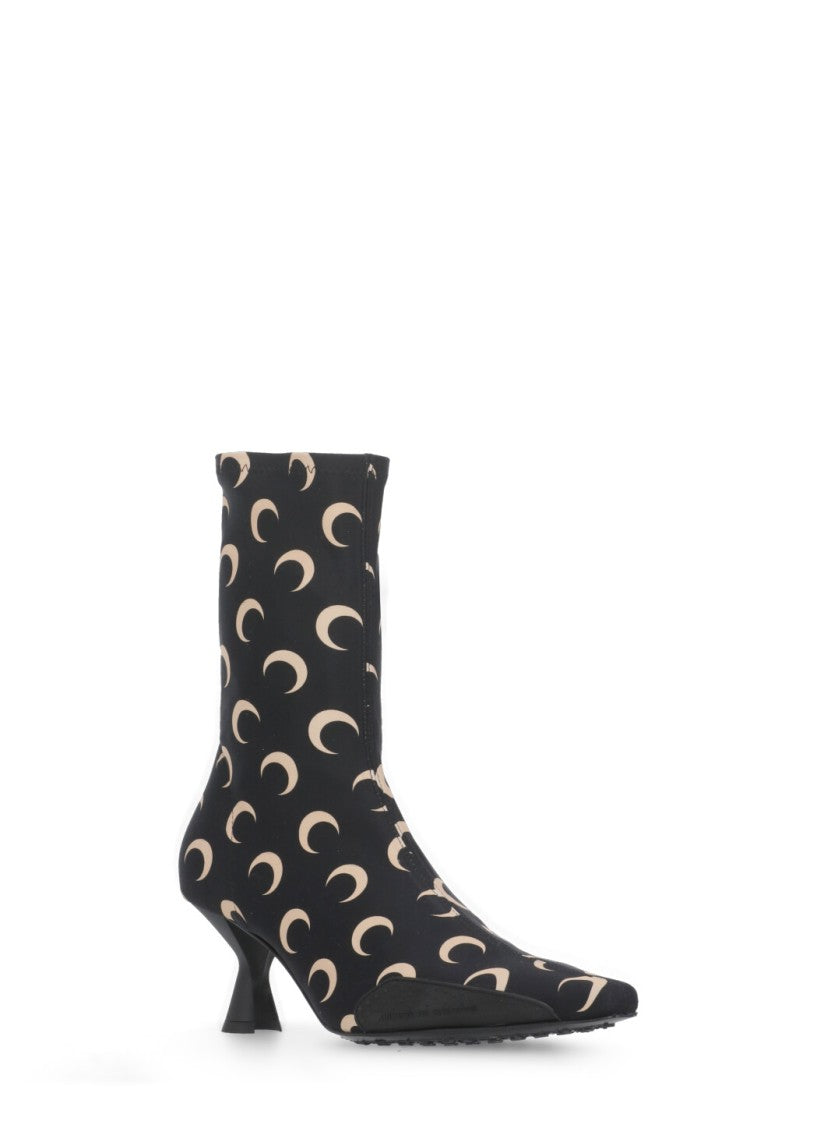 Marine Serre Contrasting Color Moon Pattern Boots