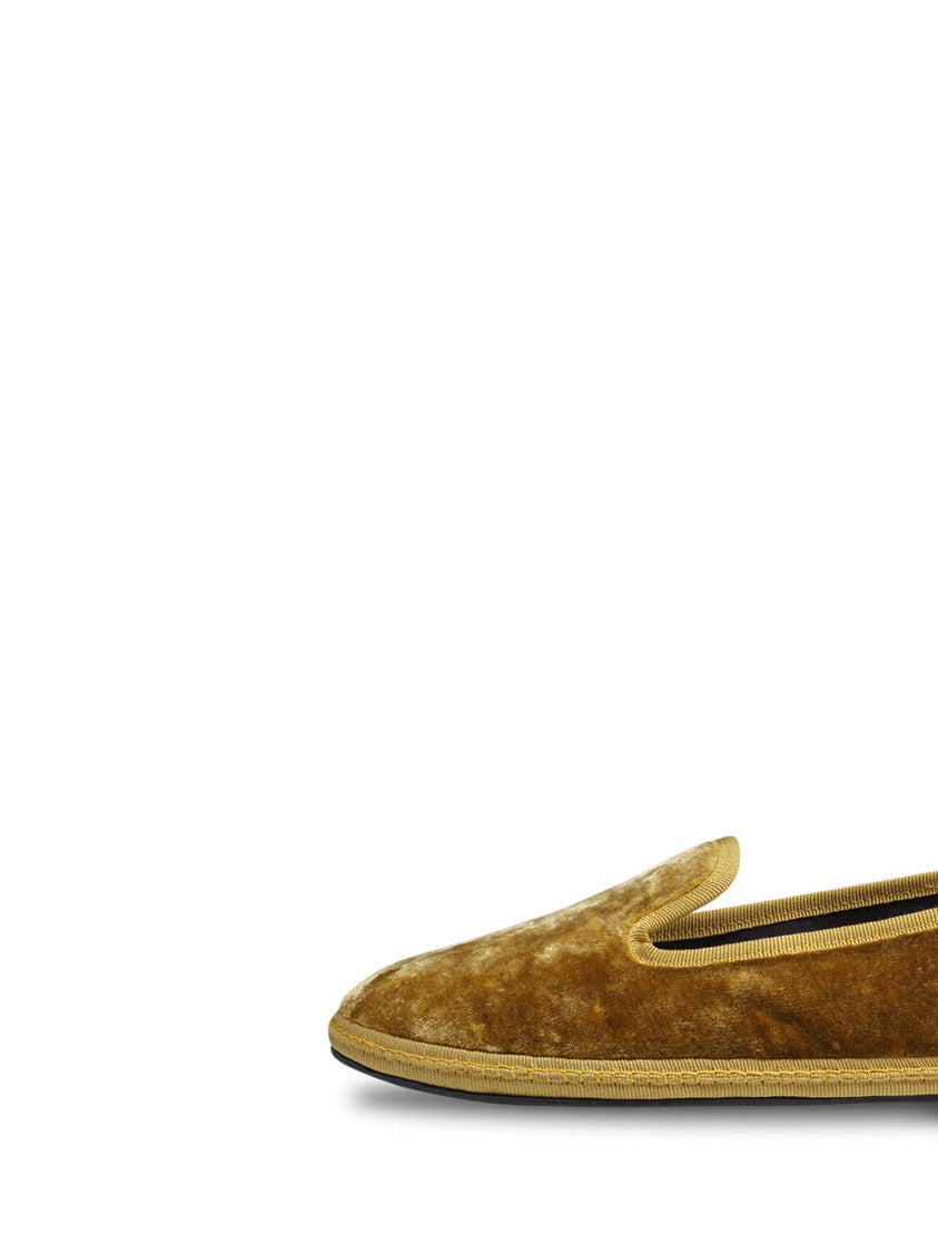 Sentier Pristine Brown Velvet Slippers With Refined Finish