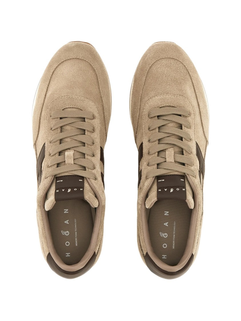 Hogan Suede Minimalist Logo Athletic Sneakers