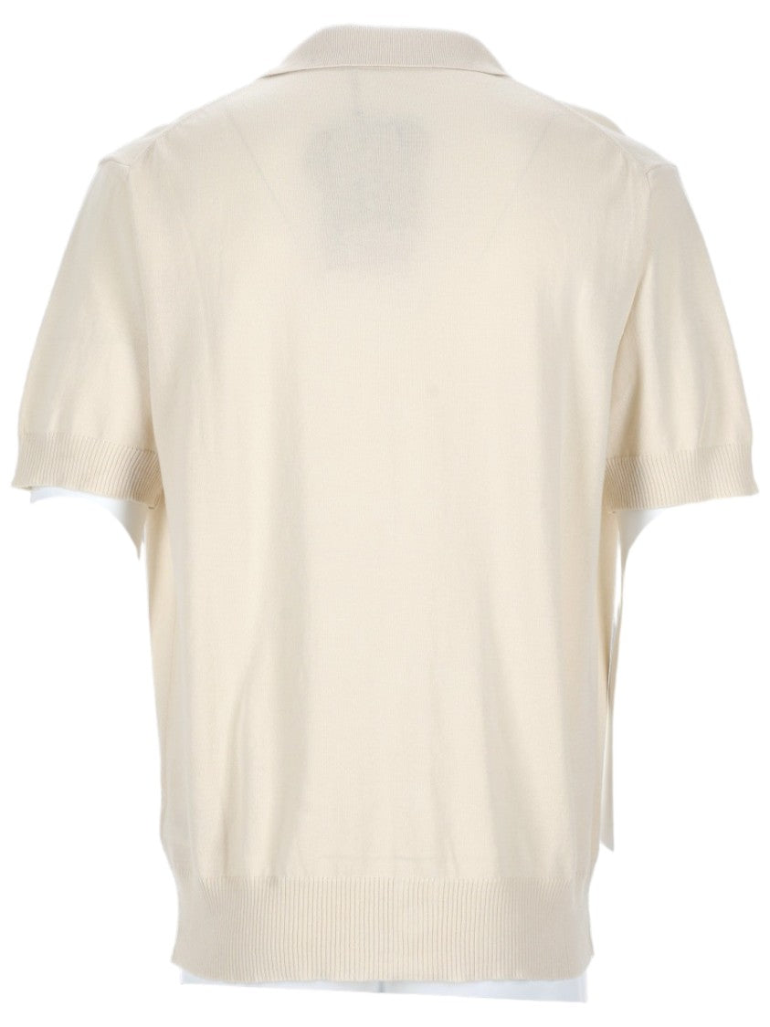 Vivienne Westwood Neutrals Ribbed Cuffs Embroidered Cardigan Polo Shirt