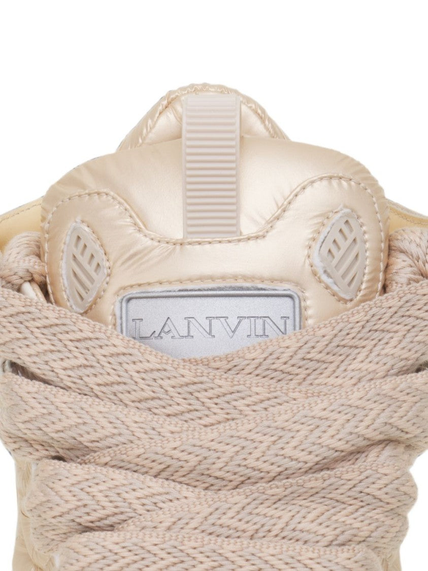 Lanvin Glossy Low-Top Sneakers With Oversized Laces