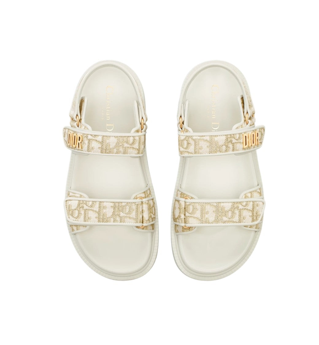 Christian Dior Adjustable Monogram Strap Flat Sandals