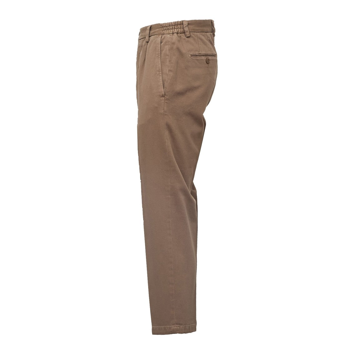 Briglia 1949 Brown Cotton Pleated Trousers With Elastic Waistband