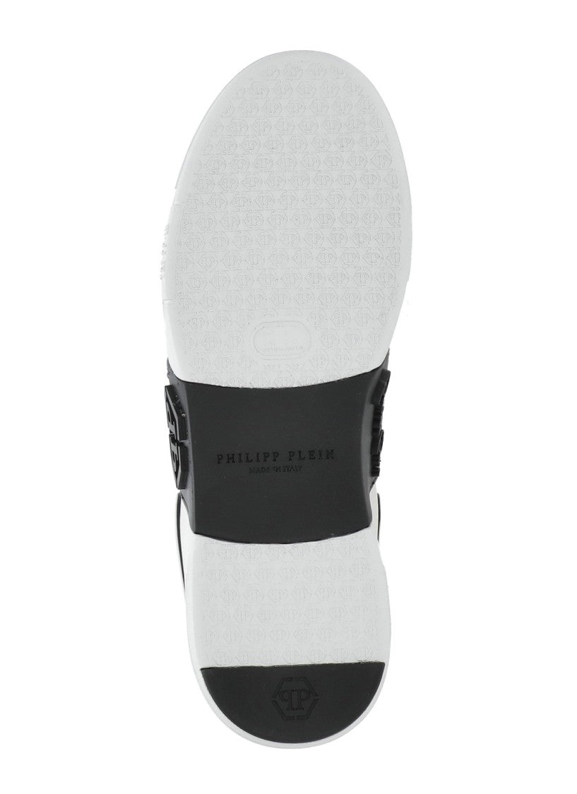 Philipp Plein White Phantom Metal Accent Sneakers