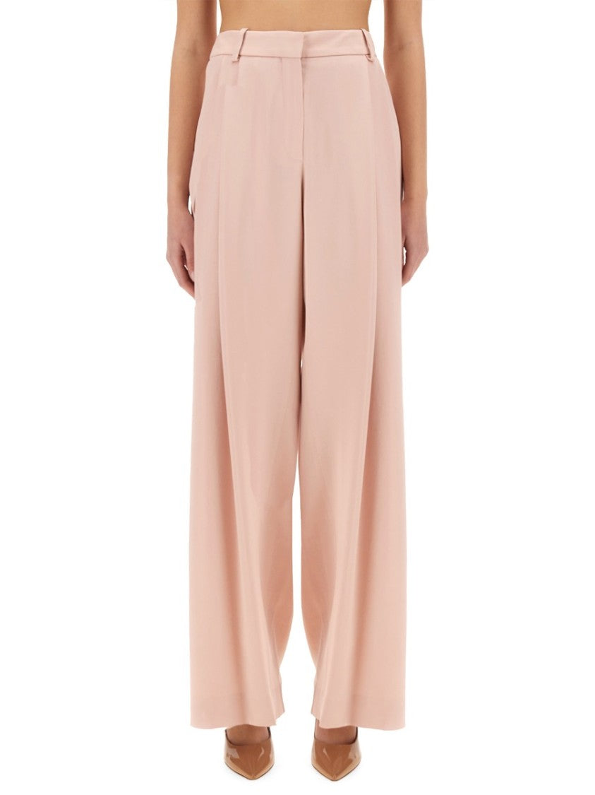 Nina Ricci High-Waist Wide-Leg Pants With Pleats