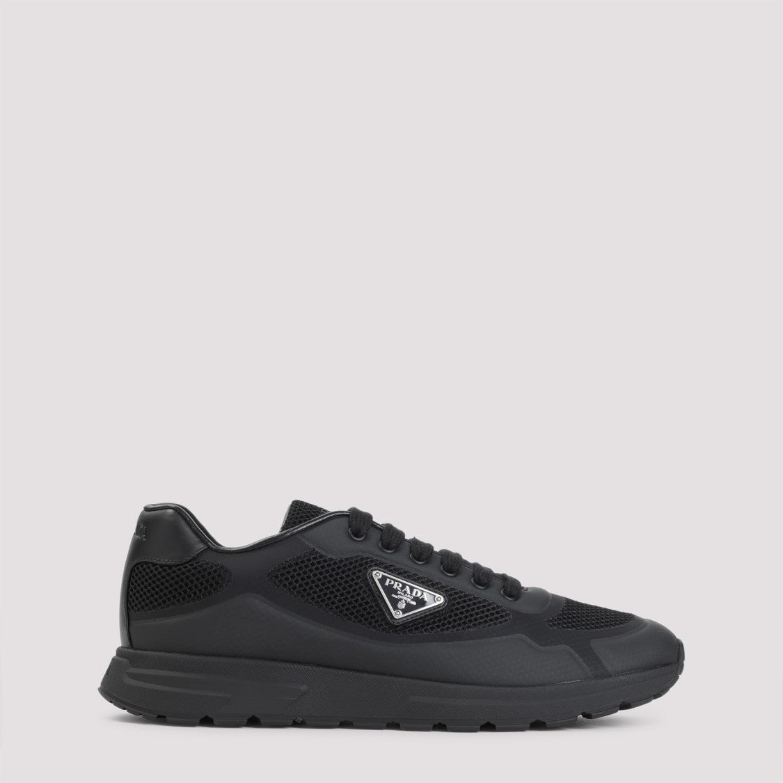 Prada Black Sneakers With Textured Finish
