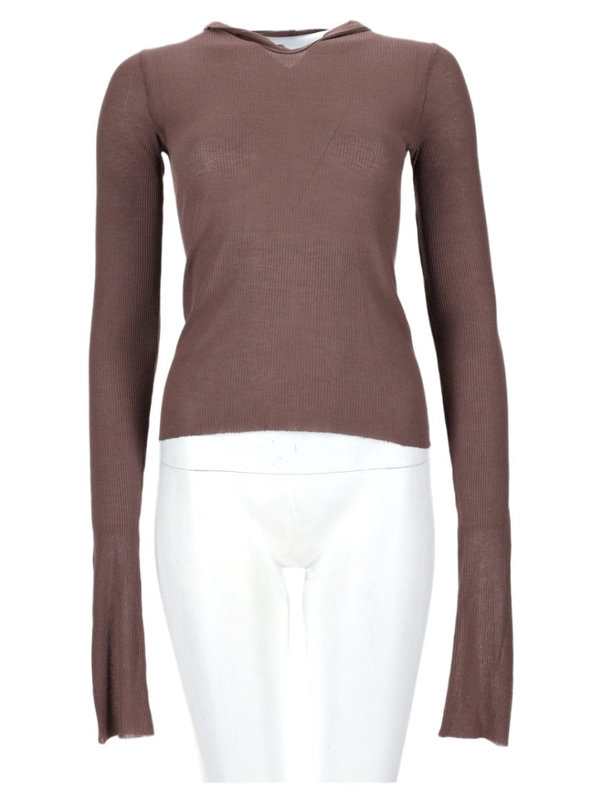 Rick Owens Fitted Long-Sleeve Ribbed Viscose-Blend Top