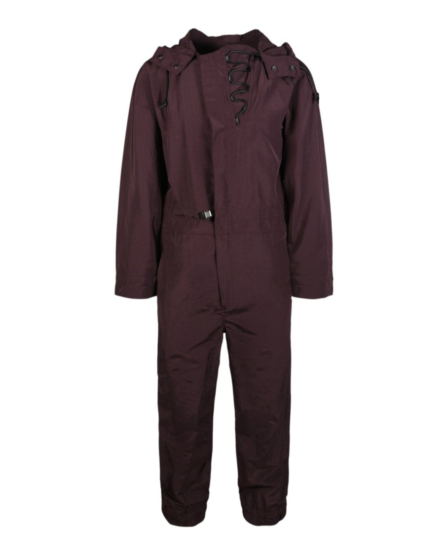 Ferragamo Front-Zip Long Sleeve Jumpsuit With Attached Hoodie
