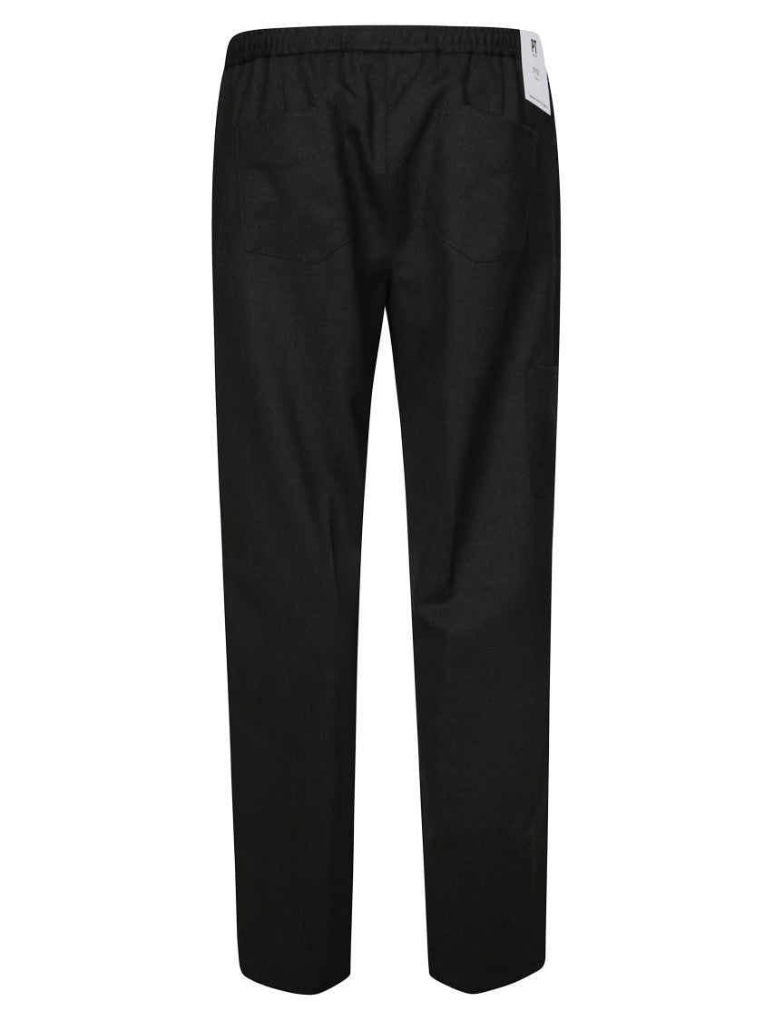 Pt01 Tailored Grey Wool Pants With Elastic Waistband