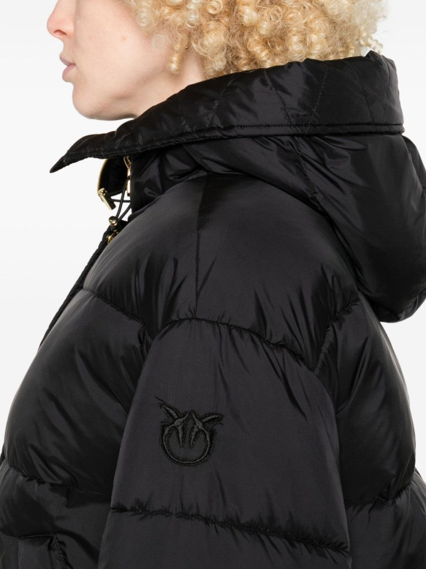 Pinko Cropped Puffer Jacket With High Collar