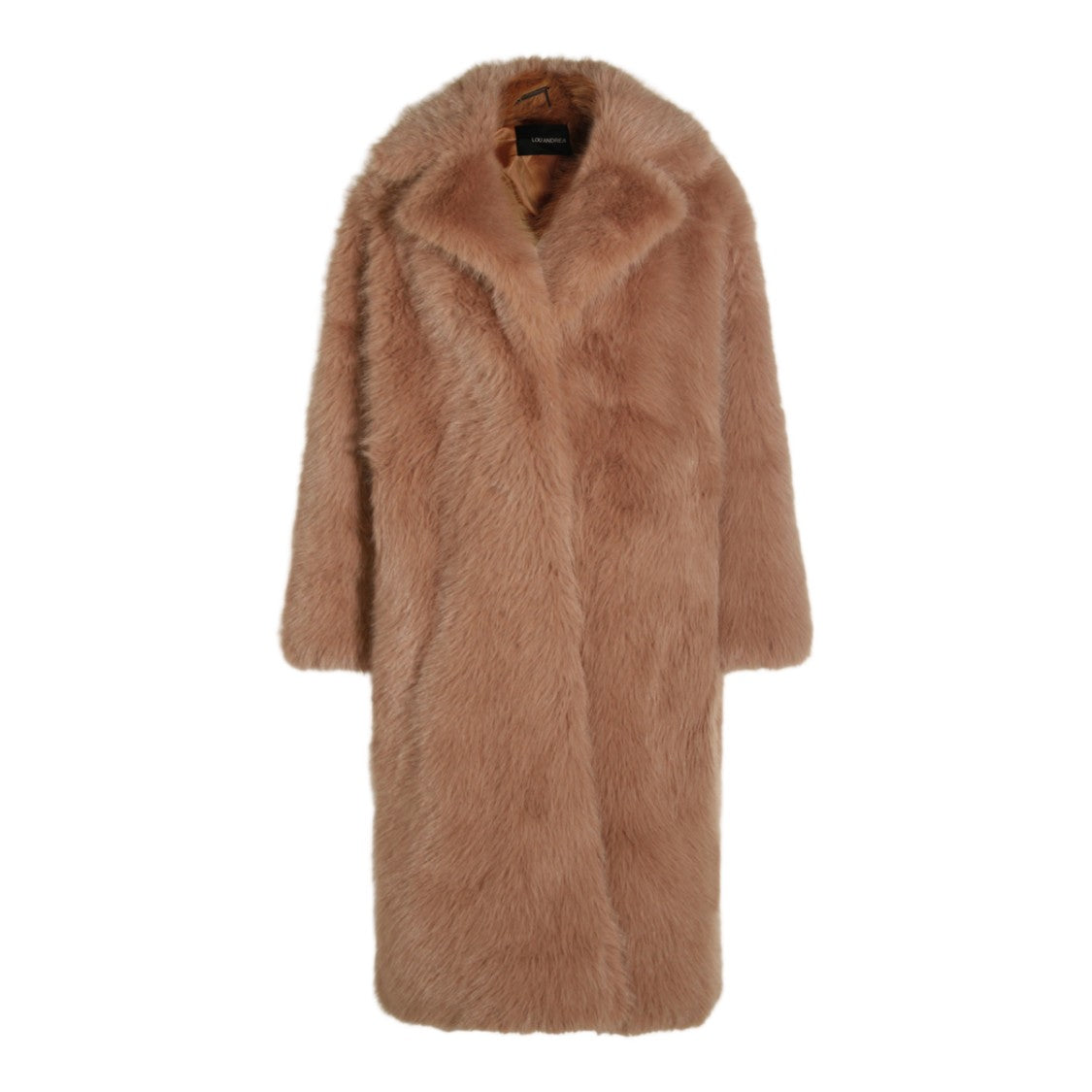 Lou Andrea Plush Long Coat With Classic Collar