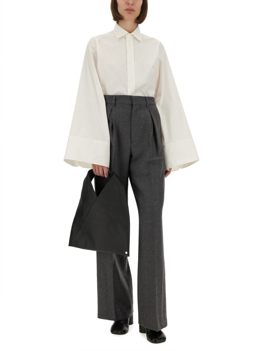 Mm6 By Maison Margiela Boxy Fit White Cotton Shirt