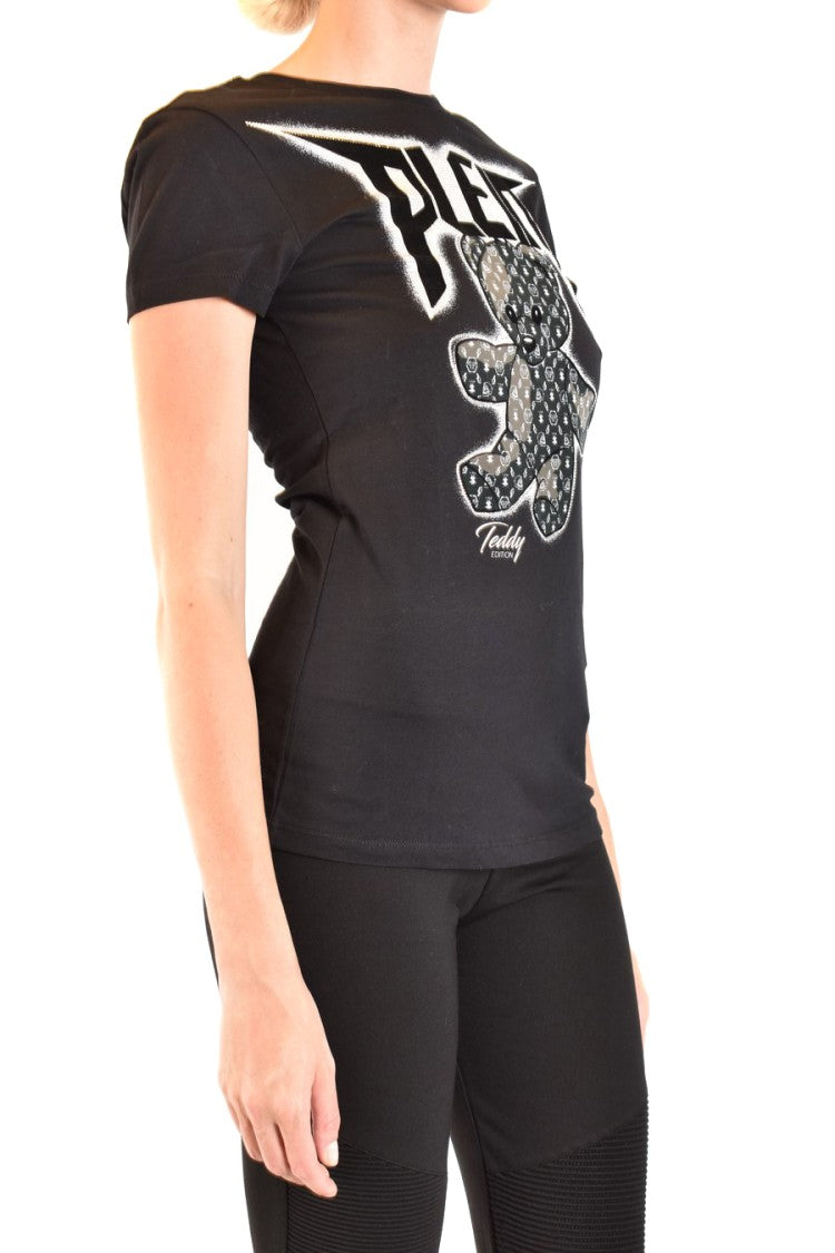 Philipp Plein Fitted Black T-Shirt With Bold Graphic Design
