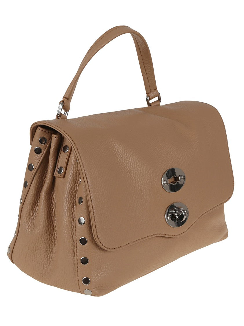 Zanellato Calfskin Handbag With Double Twist Lock