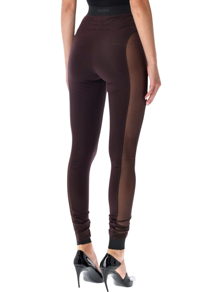 The Attico High-Waisted Mesh Panel Leggings