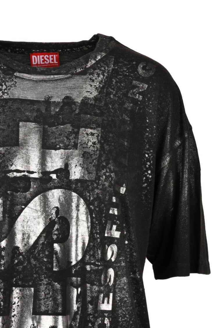 Diesel Grey Viscose Women's T-Shirt