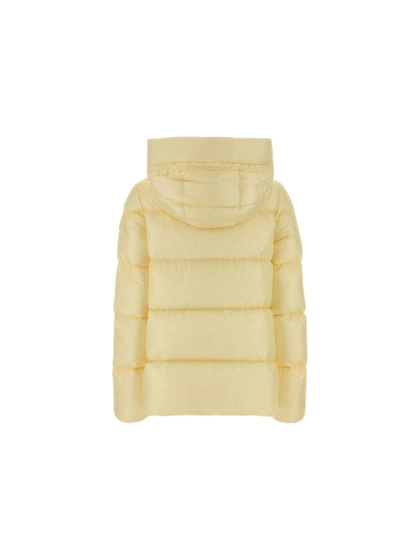 Moncler Short Quilted Parka With Adjustable Hood And Boxy Silhouette