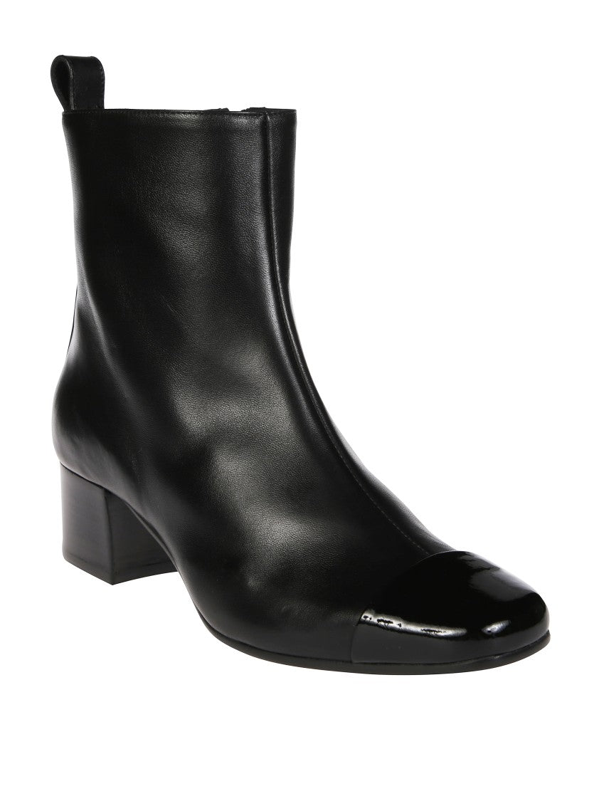 Carel Minimalist Black Ankle Boots