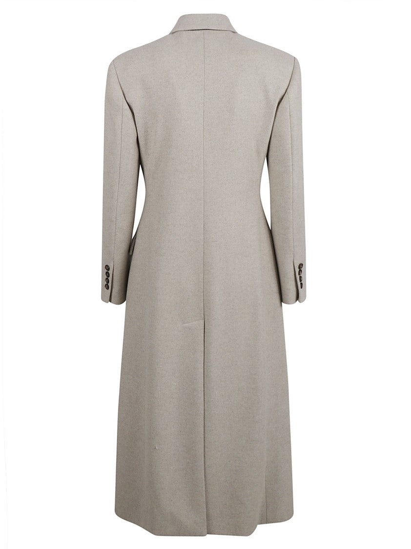 Brunello Cucinelli Tailored Beige Coat With Double-Breasted Front